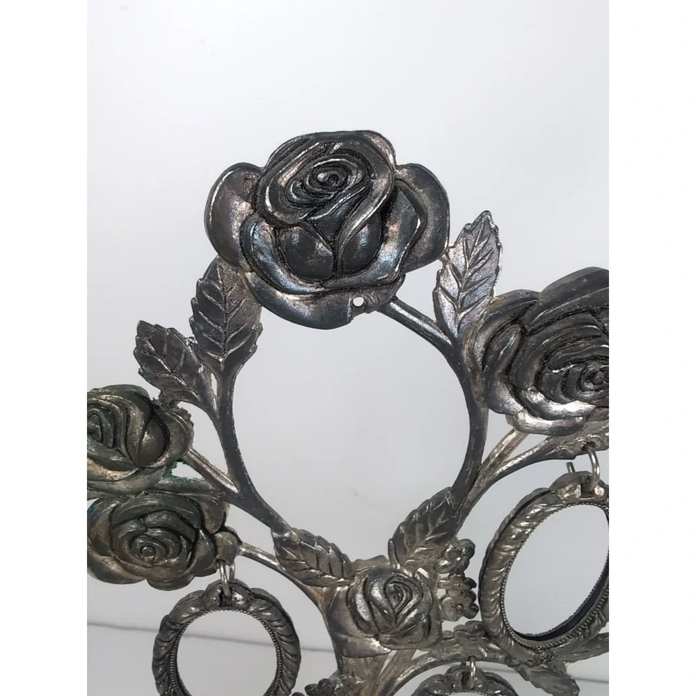 Godinger Silver Art Co. Plated Hanging Picture Frame Tree Roses Flowers Vintage